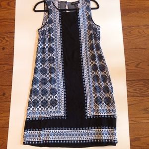 Charlie Paige | White and Blue Sleeveless Dress